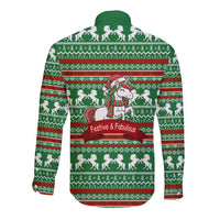 Unicorn Festive Fabulous Christmas Long Sleeve Button Shirt Xmas Holiday Patterns - Wonder Print Shop