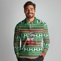Unicorn Festive Fabulous Christmas Long Sleeve Polo Shirt Xmas Holiday Patterns - Wonder Print Shop