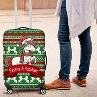 Unicorn Festive Fabulous Christmas Luggage Cover Xmas Holiday Patterns - Wonder Print Shop