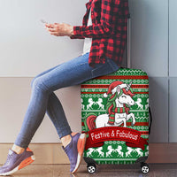 Unicorn Festive Fabulous Christmas Luggage Cover Xmas Holiday Patterns - Wonder Print Shop