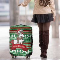 Unicorn Festive Fabulous Christmas Luggage Cover Xmas Holiday Patterns - Wonder Print Shop