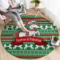Unicorn Festive Fabulous Christmas Round Carpet Xmas Holiday Patterns - Wonder Print Shop