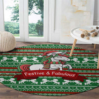 Unicorn Festive Fabulous Christmas Round Carpet Xmas Holiday Patterns - Wonder Print Shop