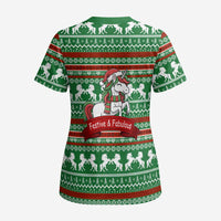 Unicorn Festive Fabulous Christmas Scrub Top Xmas Holiday Patterns - Wonder Print Shop