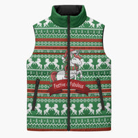 Unicorn Festive Fabulous Christmas Sleeveless Puffer Jacket Xmas Holiday Patterns - Wonder Print Shop