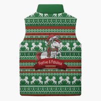 Unicorn Festive Fabulous Christmas Sleeveless Puffer Jacket Xmas Holiday Patterns - Wonder Print Shop
