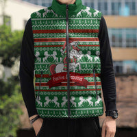 Unicorn Festive Fabulous Christmas Sleeveless Puffer Jacket Xmas Holiday Patterns - Wonder Print Shop