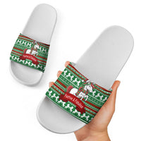 Unicorn Festive Fabulous Christmas Slide Sandals Xmas Holiday Patterns - Wonder Print Shop