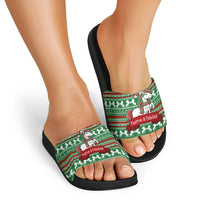 Unicorn Festive Fabulous Christmas Slide Sandals Xmas Holiday Patterns - Wonder Print Shop