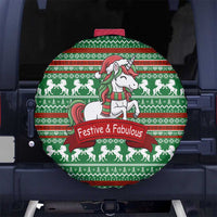 Unicorn Festive Fabulous Christmas Spare Tire Cover Xmas Holiday Patterns - Wonder Print Shop