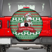 Unicorn Festive Fabulous Christmas Spare Tire Cover Xmas Holiday Patterns - Wonder Print Shop