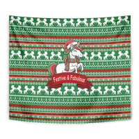 Unicorn Festive Fabulous Christmas Tapestry Xmas Holiday Patterns - Wonder Print Shop