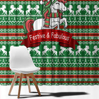 Unicorn Festive Fabulous Christmas Window Curtain Xmas Holiday Patterns - Wonder Print Shop