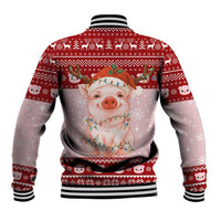 Lovely Pig Merry Christmas Baseball Jacket Xmas Holiday Patterns - Wonder Print Shop
