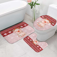 Lovely Pig Merry Christmas Bathroom Set Xmas Holiday Patterns - Wonder Print Shop