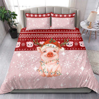 Lovely Pig Merry Christmas Bedding Set Xmas Holiday Patterns - Wonder Print Shop