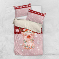Lovely Pig Merry Christmas Bedding Set Xmas Holiday Patterns - Wonder Print Shop