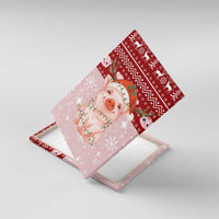 Lovely Pig Merry Christmas Canvas Wall Art Xmas Holiday Patterns - Wonder Print Shop