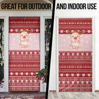 Lovely Pig Merry Christmas Door Cover Xmas Holiday Patterns - Wonder Print Shop