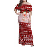 Lovely Pig Merry Christmas Family Matching Off Shoulder Maxi Dress and Hawaiian Shirt Xmas Holiday Patterns - Wonder Print Shop