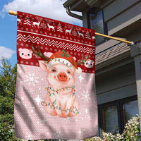 Lovely Pig Merry Christmas Garden Flag Xmas Holiday Patterns - Wonder Print Shop