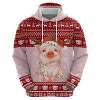 Lovely Pig Merry Christmas Hoodie Xmas Holiday Patterns - Wonder Print Shop