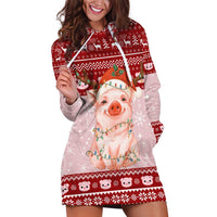 Lovely Pig Merry Christmas Hoodie Dress Xmas Holiday Patterns - Wonder Print Shop
