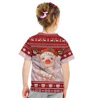 Lovely Pig Merry Christmas Kid T Shirt Xmas Holiday Patterns - Wonder Print Shop