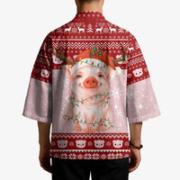 Lovely Pig Merry Christmas Kimono Xmas Holiday Patterns - Wonder Print Shop
