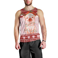 Lovely Pig Merry Christmas Men Tank Top Xmas Holiday Patterns - Wonder Print Shop
