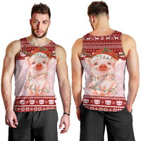 Lovely Pig Merry Christmas Men Tank Top Xmas Holiday Patterns - Wonder Print Shop