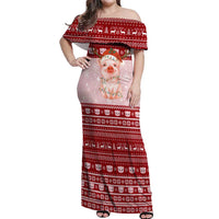 Lovely Pig Merry Christmas Off Shoulder Maxi Dress Xmas Holiday Patterns - Wonder Print Shop