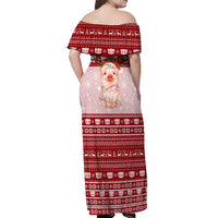 Lovely Pig Merry Christmas Off Shoulder Maxi Dress Xmas Holiday Patterns - Wonder Print Shop