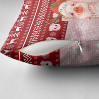 Lovely Pig Merry Christmas Pillow Cover Xmas Holiday Patterns - Wonder Print Shop