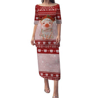 Lovely Pig Merry Christmas Puletasi Xmas Holiday Patterns - Wonder Print Shop