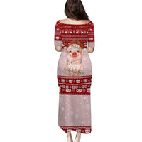 Lovely Pig Merry Christmas Puletasi Xmas Holiday Patterns - Wonder Print Shop