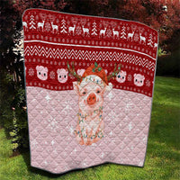 Lovely Pig Merry Christmas Quilt Xmas Holiday Patterns - Wonder Print Shop