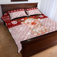 Lovely Pig Merry Christmas Quilt Bed Set Xmas Holiday Patterns - Wonder Print Shop