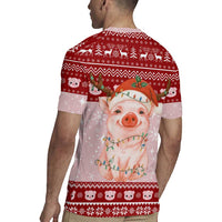 Lovely Pig Merry Christmas Rugby Jersey Xmas Holiday Patterns - Wonder Print Shop