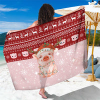 Lovely Pig Merry Christmas Sarong Xmas Holiday Patterns - Wonder Print Shop
