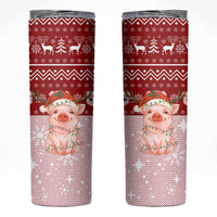 Lovely Pig Merry Christmas Skinny Tumbler Xmas Holiday Patterns - Wonder Print Shop