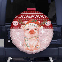 Lovely Pig Merry Christmas Spare Tire Cover Xmas Holiday Patterns - Wonder Print Shop