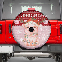 Lovely Pig Merry Christmas Spare Tire Cover Xmas Holiday Patterns - Wonder Print Shop