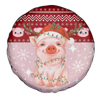 Lovely Pig Merry Christmas Spare Tire Cover Xmas Holiday Patterns - Wonder Print Shop