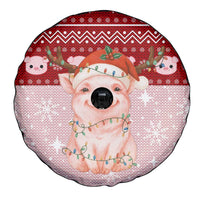 Lovely Pig Merry Christmas Spare Tire Cover Xmas Holiday Patterns - Wonder Print Shop