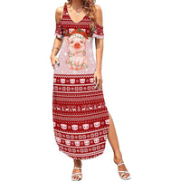 Lovely Pig Merry Christmas Summer Maxi Dress Xmas Holiday Patterns - Wonder Print Shop