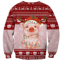 Lovely Pig Merry Christmas Sweatshirt Xmas Holiday Patterns - Wonder Print Shop