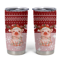 Lovely Pig Merry Christmas Tumbler Cup Xmas Holiday Patterns - Wonder Print Shop
