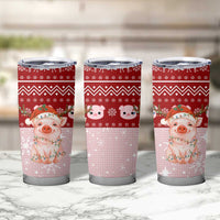 Lovely Pig Merry Christmas Tumbler Cup Xmas Holiday Patterns - Wonder Print Shop