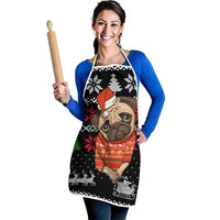 Lovely Pug Dog Christmas Apron Xmas Holiday Patterns - Wonder Print Shop